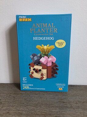 NEW Hedgehog:  Animal Planter Construction Set by Micro Brix 248 Pieces
